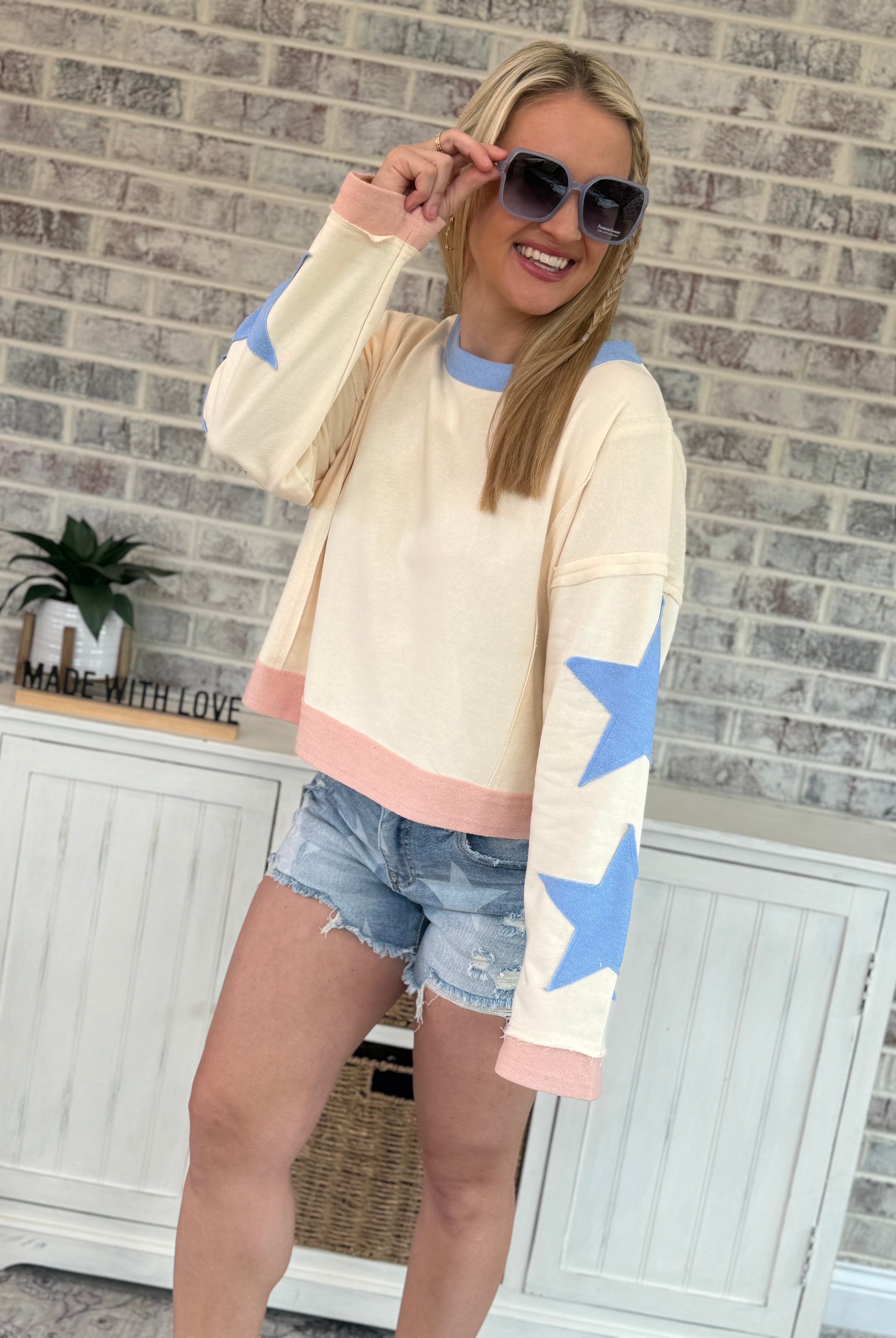 Star Power Pullover-Top-The Lovely Closet-The Lovely Closet, Women's Fashion Boutique in Alexandria, KY