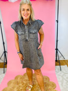 Ash Denim Button Front Dress-180 Dresses-Sage + Fig-The Lovely Closet, Women's Fashion Boutique in Alexandria, KY