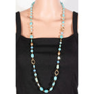 Long Beaded Turquoise Necklace-250 Jewelry-Fame-The Lovely Closet, Women's Fashion Boutique in Alexandria, KY