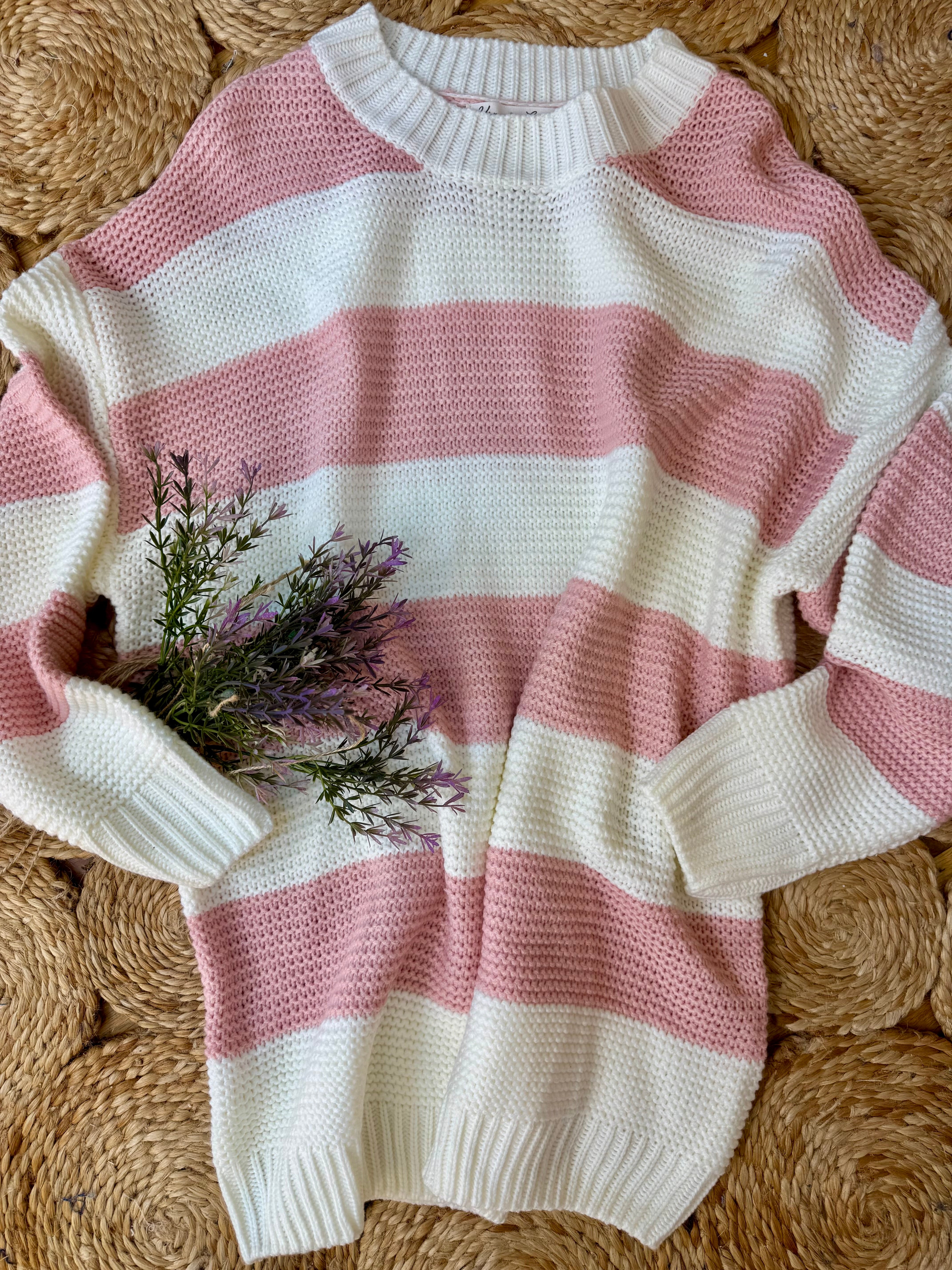 FINAL SALE - Color-Block Stripe Knit Sweater - Black/Ivory-999 History-Vine & Love-The Lovely Closet, Women's Fashion Boutique in Alexandria, KY