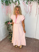 Spring Days Midi Dress - Pink-180 Dresses-Umgee-The Lovely Closet, Women's Fashion Boutique in Alexandria, KY