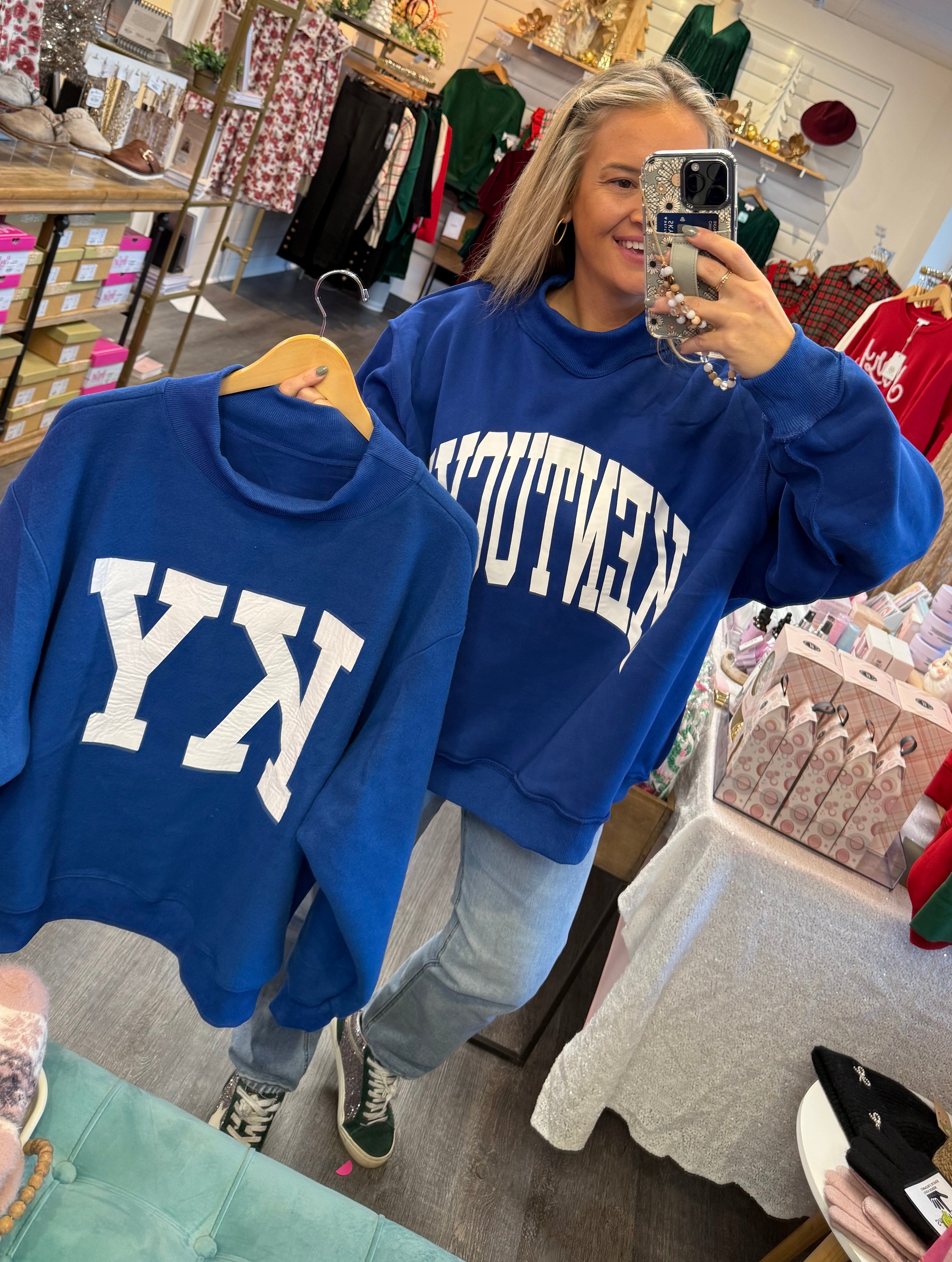 Reversible KY Pullover-110 Long Sleeve Top-Bucketlist-The Lovely Closet, Women's Fashion Boutique in Alexandria, KY