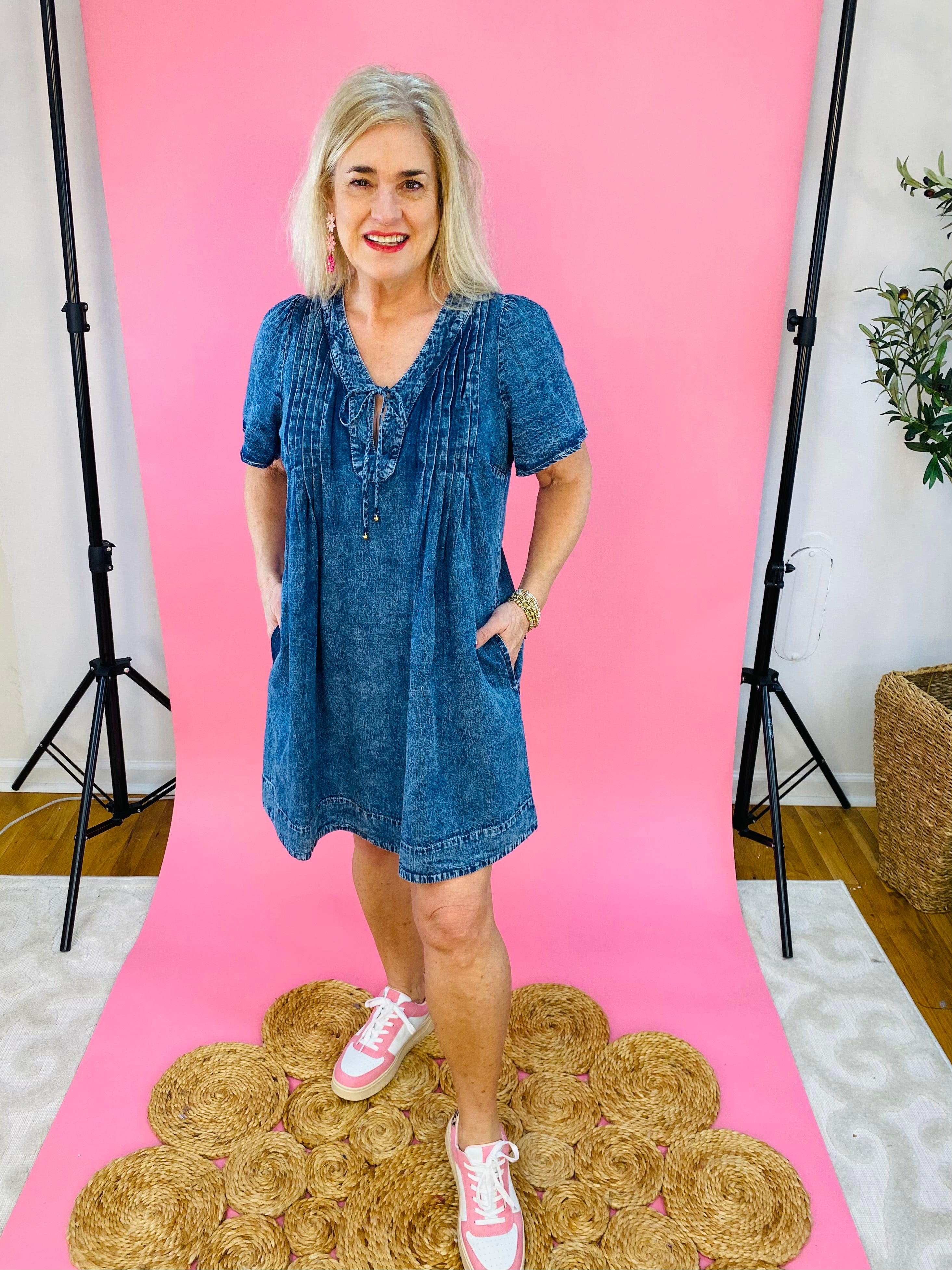 Denim For Days Dress-180 Dresses-easel-The Lovely Closet, Women's Fashion Boutique in Alexandria, KY