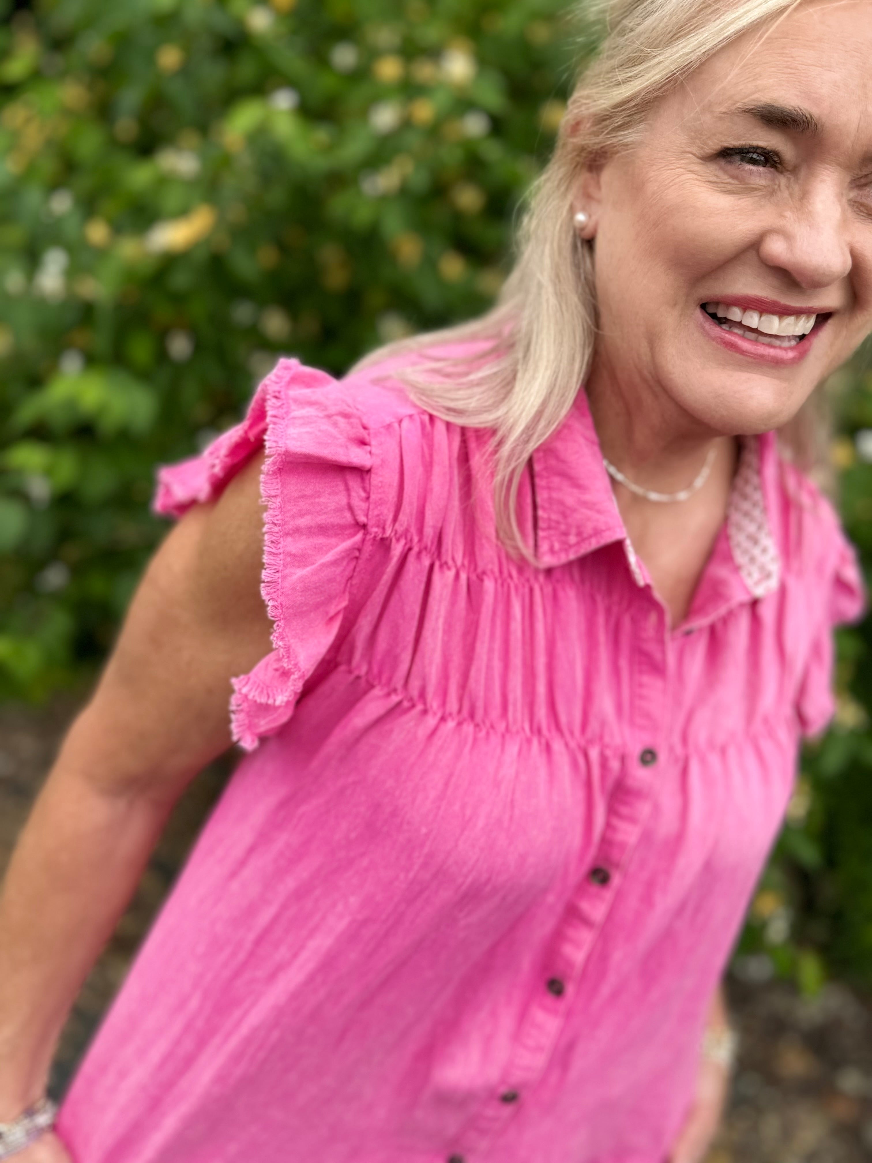 Vacay All Day Top - Pink-100 Short Sleeve Tops-The Lovely Closet-The Lovely Closet, Women's Fashion Boutique in Alexandria, KY