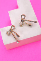 Rhinestone Bow Earring - Gold-280 Accessories-JOSSLYN by wall to wall-The Lovely Closet, Women's Fashion Boutique in Alexandria, KY