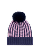 Hadley Beanie - Navy & Pink-350 Holiday-Shiraleah-The Lovely Closet, Women's Fashion Boutique in Alexandria, KY