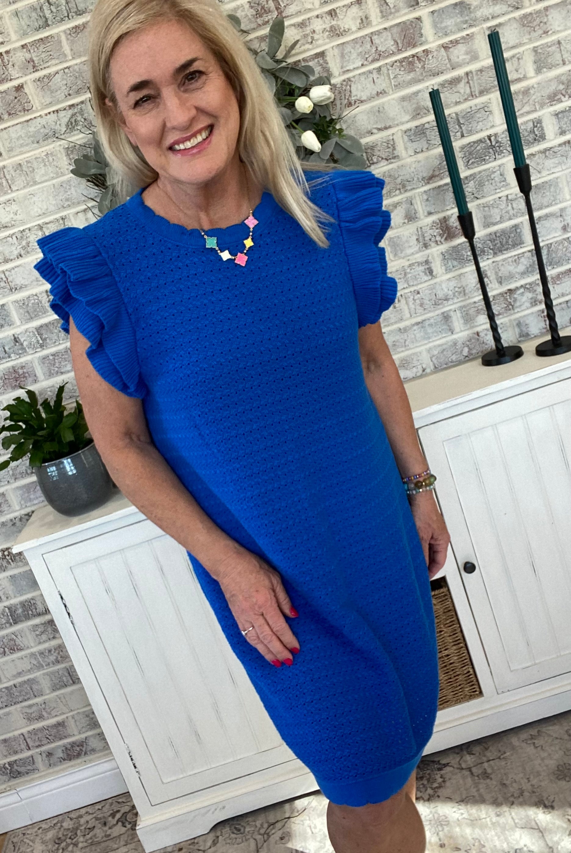 Ocean Waves Knit Dress-Dresses-The Lovely Closet-The Lovely Closet, Women's Fashion Boutique in Alexandria, KY