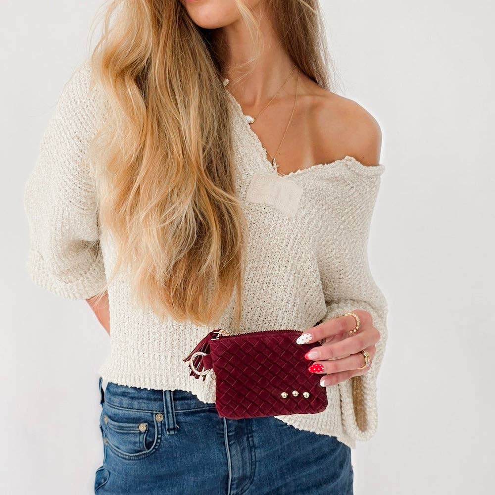 Suede Paris Card Wallet: Chocolate-wallet-Pretty Simple-The Lovely Closet, Women's Fashion Boutique in Alexandria, KY