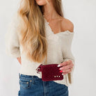 Suede Paris Card Wallet: Burgundy-wallet-Pretty Simple-The Lovely Closet, Women's Fashion Boutique in Alexandria, KY