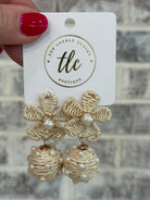 Raffia Drop Pearl Earring-Earrings-The Lovely Closet-The Lovely Closet, Women's Fashion Boutique in Alexandria, KY