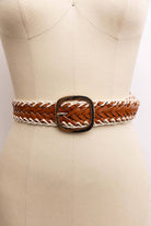 Crochet Trimmed Woven Leather Belt: Camel-280 Accessories-The Lovely Closet-The Lovely Closet, Women's Fashion Boutique in Alexandria, KY