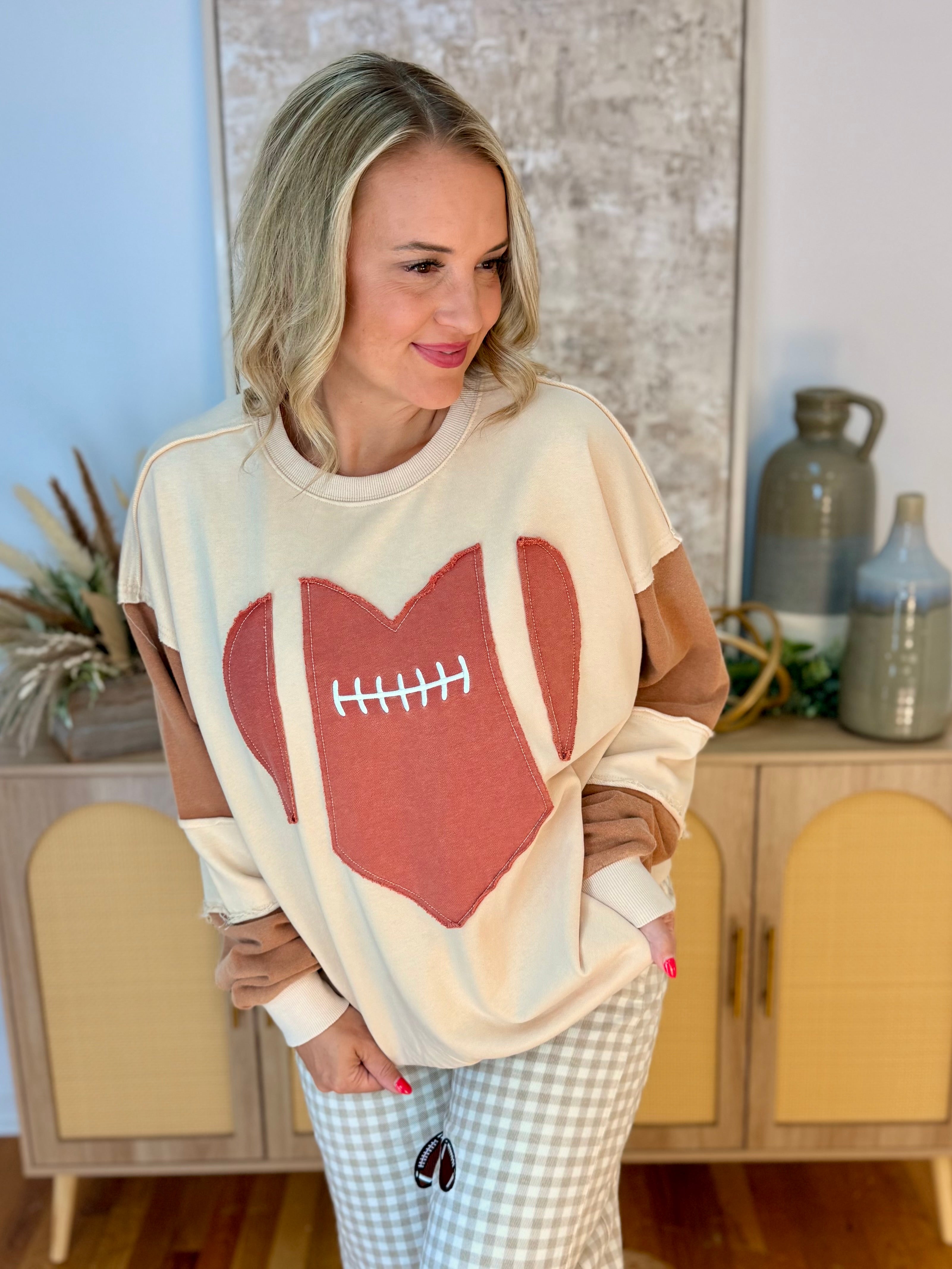 Sideline Sweetheart Pullover-110 Long Sleeve Top-easel-The Lovely Closet, Women's Fashion Boutique in Alexandria, KY