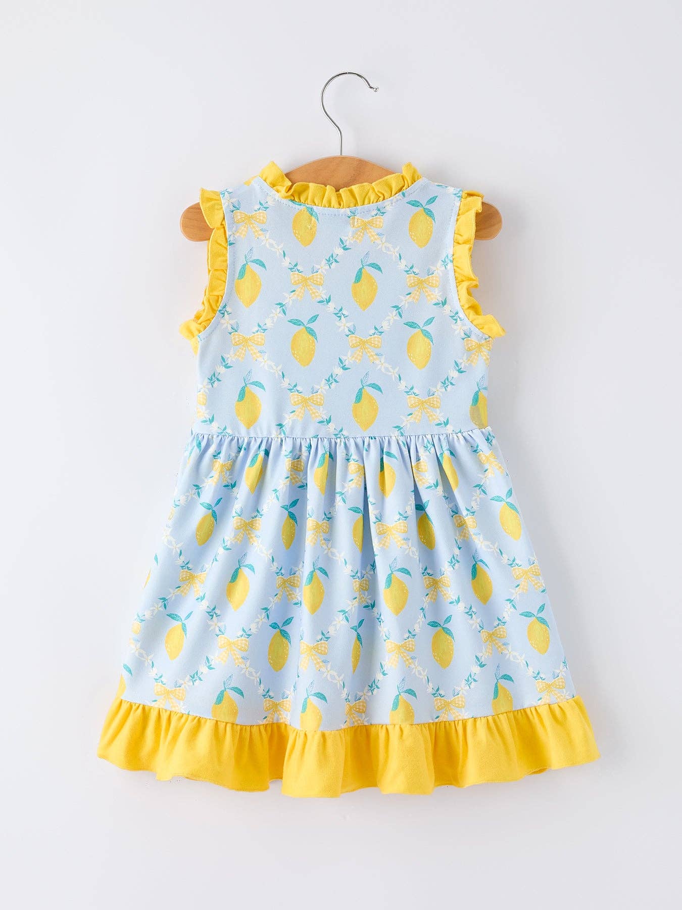 Lemon Floral Print Sleeveless Ruffle Dress-360 Carolines Closet-Rylee Faith Designs-The Lovely Closet, Women's Fashion Boutique in Alexandria, KY
