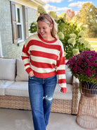 Autumn Breeze Sweater - Brick-140 Sweaters-La Miel-The Lovely Closet, Women's Fashion Boutique in Alexandria, KY