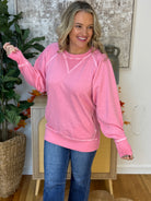 Keeping it Casual Pullover 2025 -Candy Pink-150 Sweatshirts-zenana-The Lovely Closet, Women's Fashion Boutique in Alexandria, KY