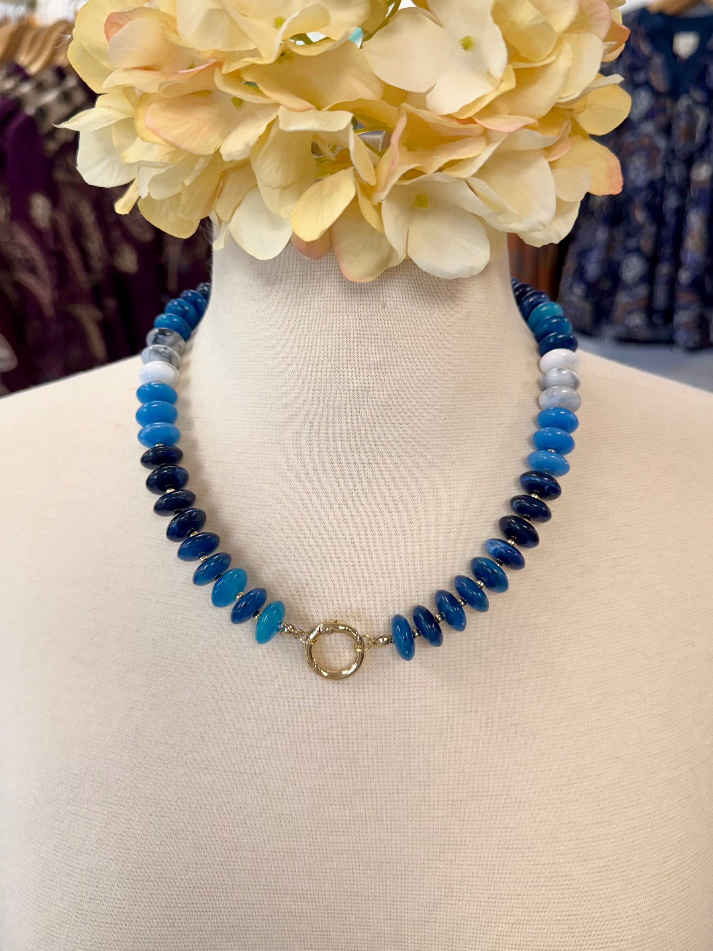 Blueberry Taffy Candy Bead Necklace-280 Accessories-Golden Stella-The Lovely Closet, Women's Fashion Boutique in Alexandria, KY