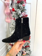 Corkys Such a Tease Black Faux Suede Bootie-270 Shoes-Corkys-The Lovely Closet, Women's Fashion Boutique in Alexandria, KY