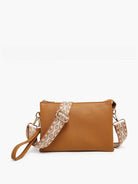 Izzy Crossbody w/ Guitar Strap: Camel-290 Bag/Handbags-Jen & Co.-The Lovely Closet, Women's Fashion Boutique in Alexandria, KY