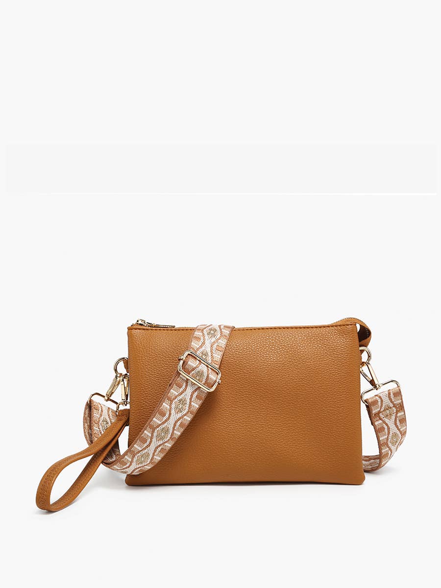 Izzy Crossbody w/ Guitar Strap: Camel-290 Bag/Handbags-Jen & Co.-The Lovely Closet, Women's Fashion Boutique in Alexandria, KY