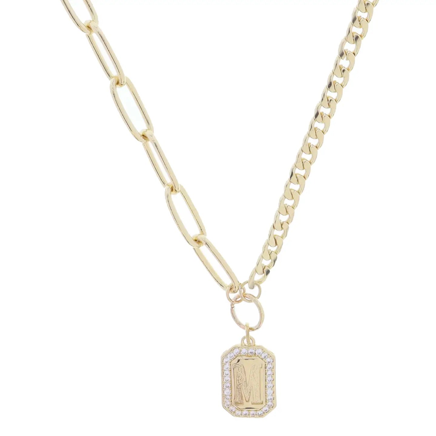 FINAL SALE Initial Plate Necklace-250 Jewelry-Jane Marie-The Lovely Closet, Women's Fashion Boutique in Alexandria, KY