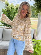Crochet Top-110 Long Sleeve Top-bibi-The Lovely Closet, Women's Fashion Boutique in Alexandria, KY