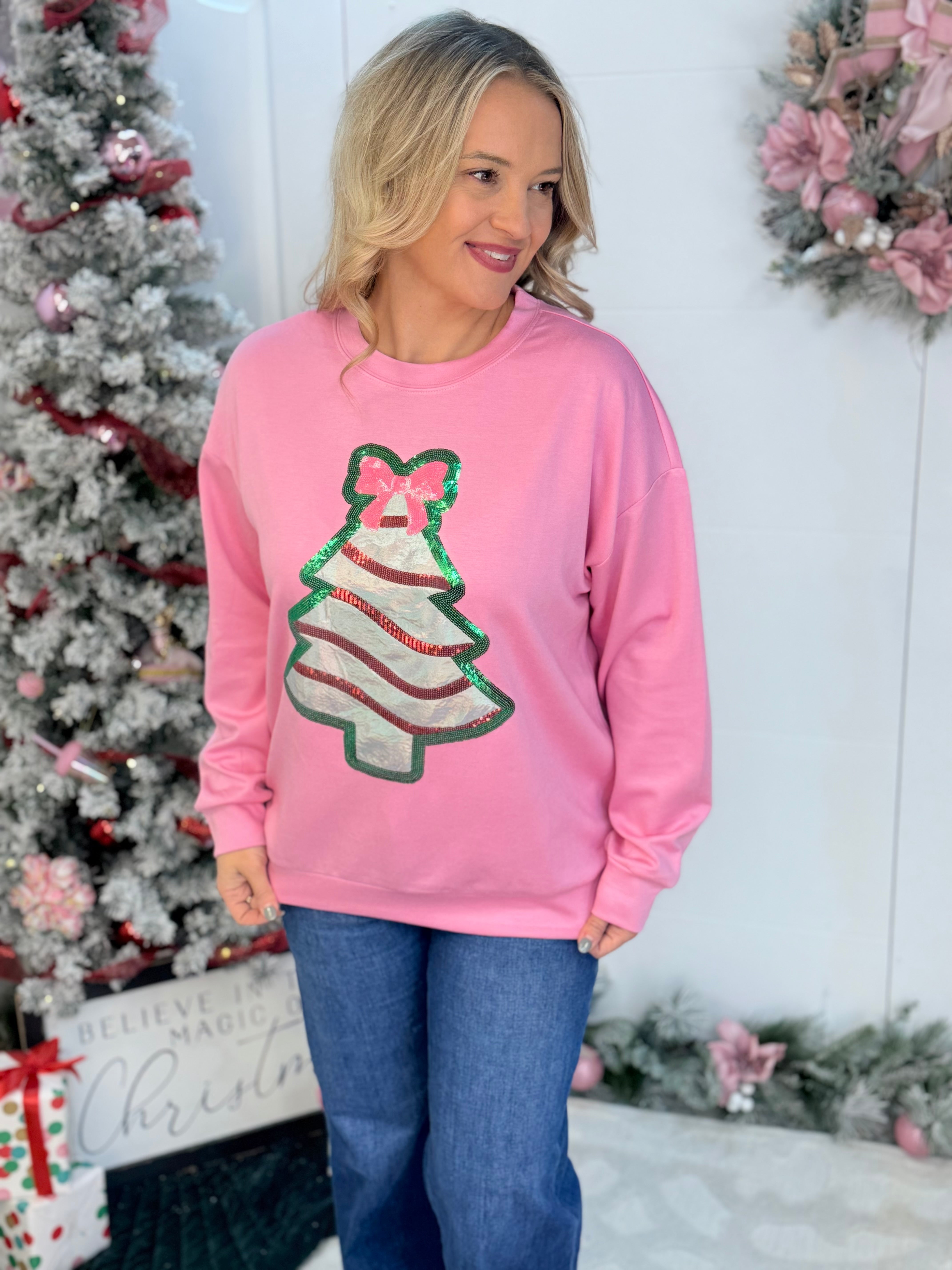 FINAL SALE Foil Bow Christmas Treat Pullover-350 Holiday-Jess Lea-The Lovely Closet, Women's Fashion Boutique in Alexandria, KY