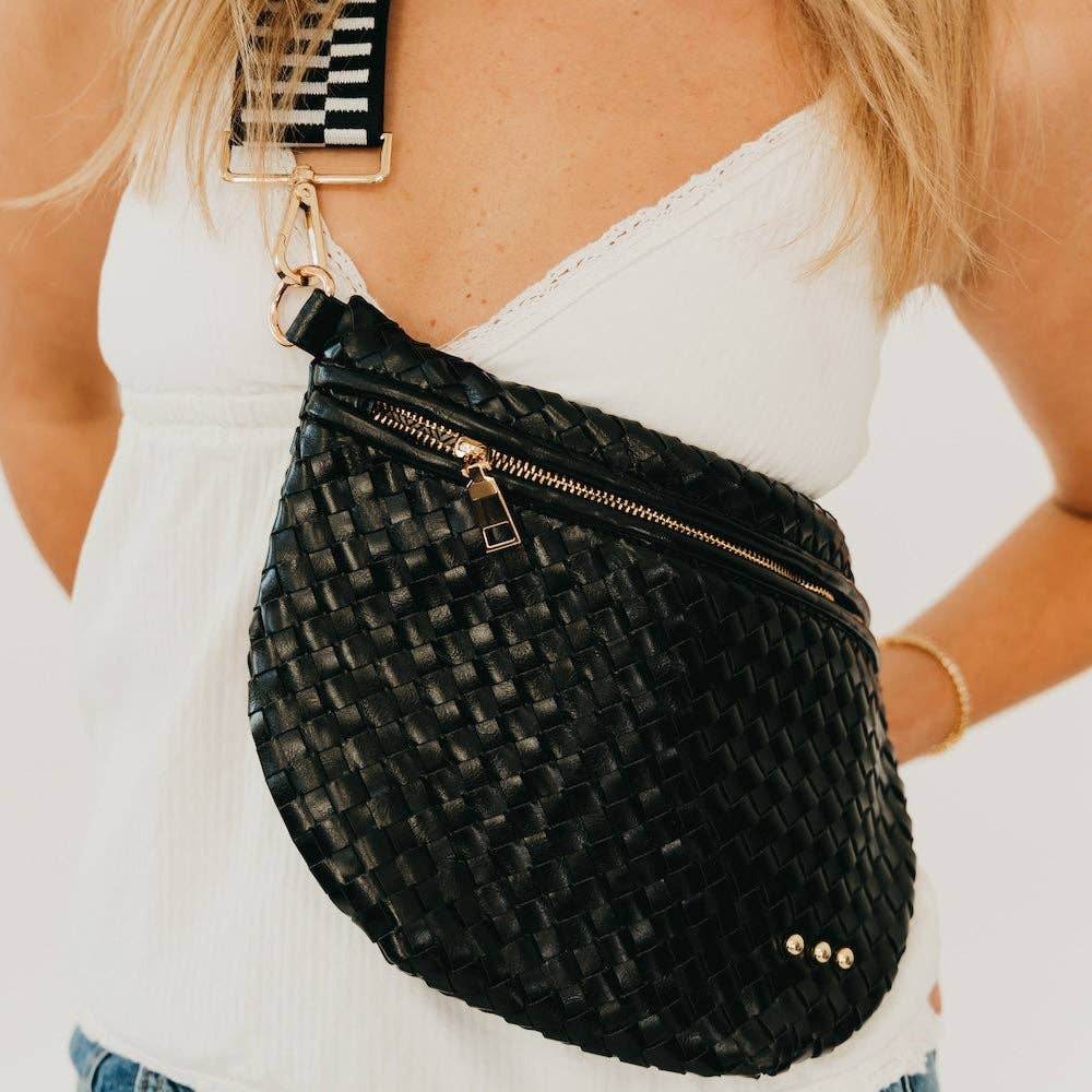 Westlyn Woven Bum Bag - Brown-290 Bag/Handbags-Pretty Simple-The Lovely Closet, Women's Fashion Boutique in Alexandria, KY