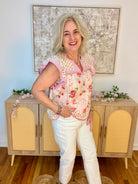 Spring Celebration Blouse-100 Short Sleeve Tops-Doe and Rae-The Lovely Closet, Women's Fashion Boutique in Alexandria, KY