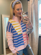 Cheerful Chill 1/4 Zip Sweater-140 Sweaters-easel-The Lovely Closet, Women's Fashion Boutique in Alexandria, KY