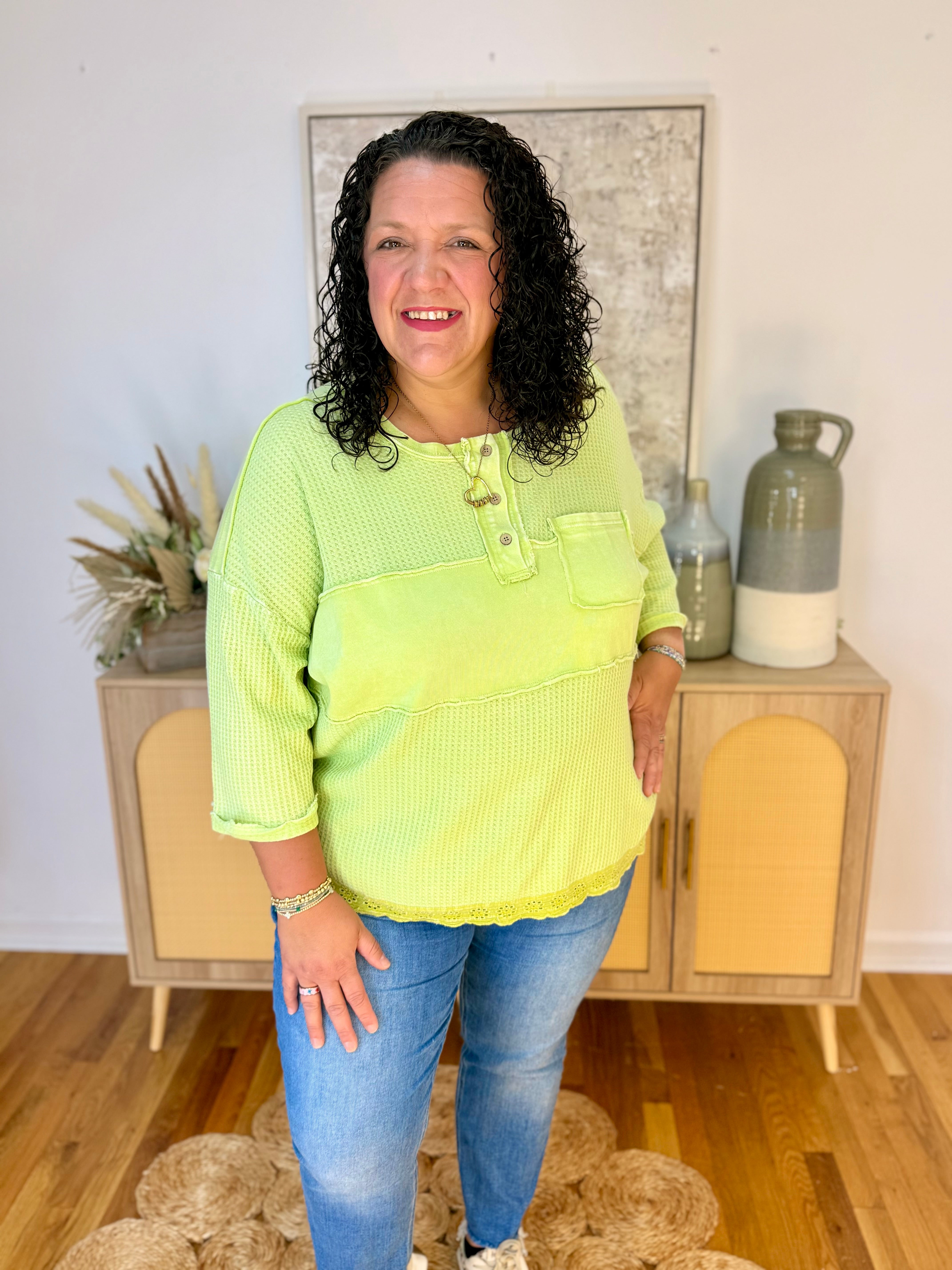 Honeydew Mineral Washed Top-110 Long Sleeve Top-The Lovely Closet-The Lovely Closet, Women's Fashion Boutique in Alexandria, KY