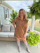 ANIMAL PRINT SUEDE DRESS-180 Dresses-Doe and Rae-The Lovely Closet, Women's Fashion Boutique in Alexandria, KY
