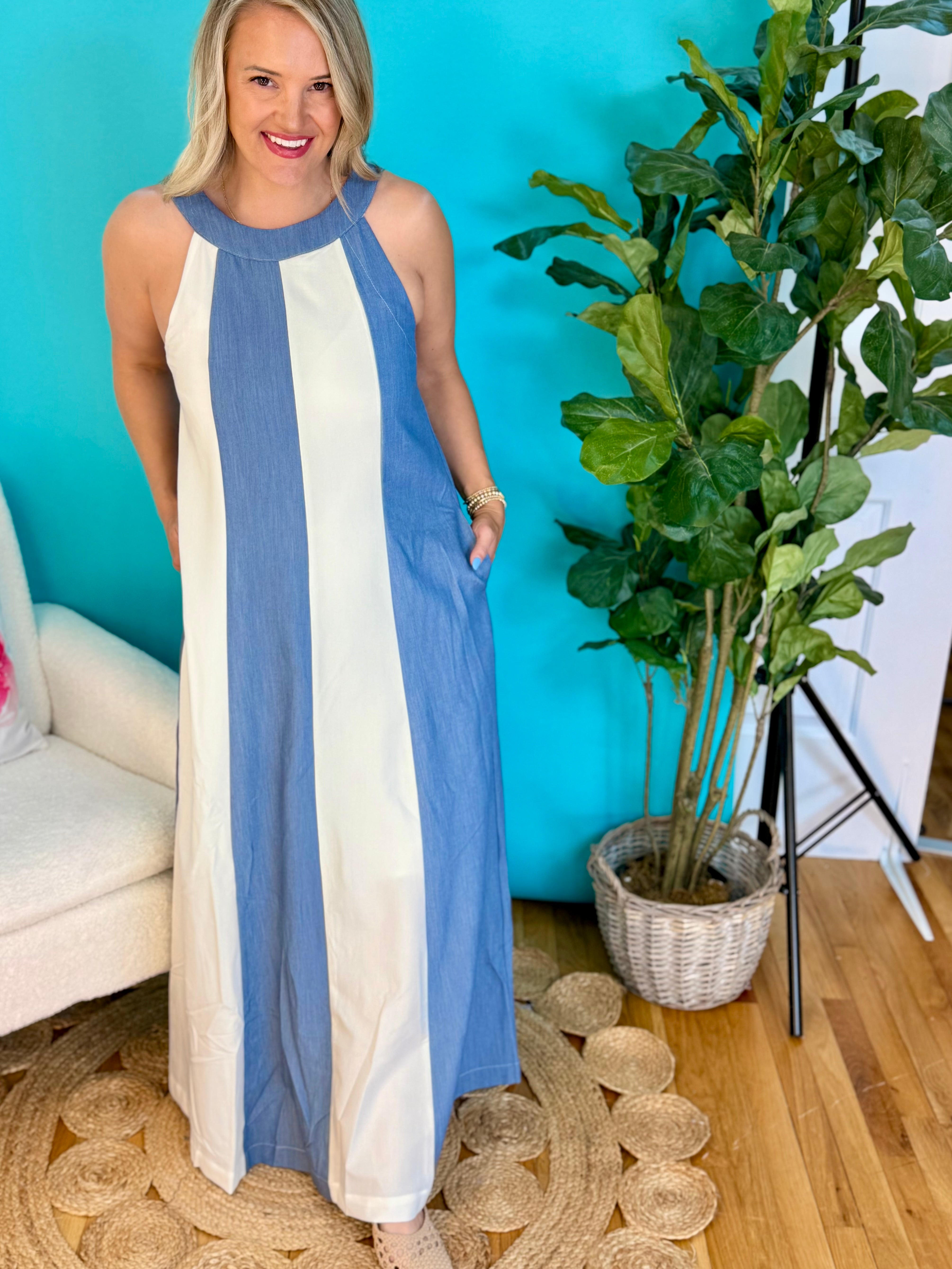 Special Moments Halter Dress-180 Dresses-Doe and Rae-The Lovely Closet, Women's Fashion Boutique in Alexandria, KY