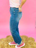 RISEN - High Rise Crop Flair Frayed Hem Jeans-210 Jeans-The Lovely Closet-The Lovely Closet, Women's Fashion Boutique in Alexandria, KY