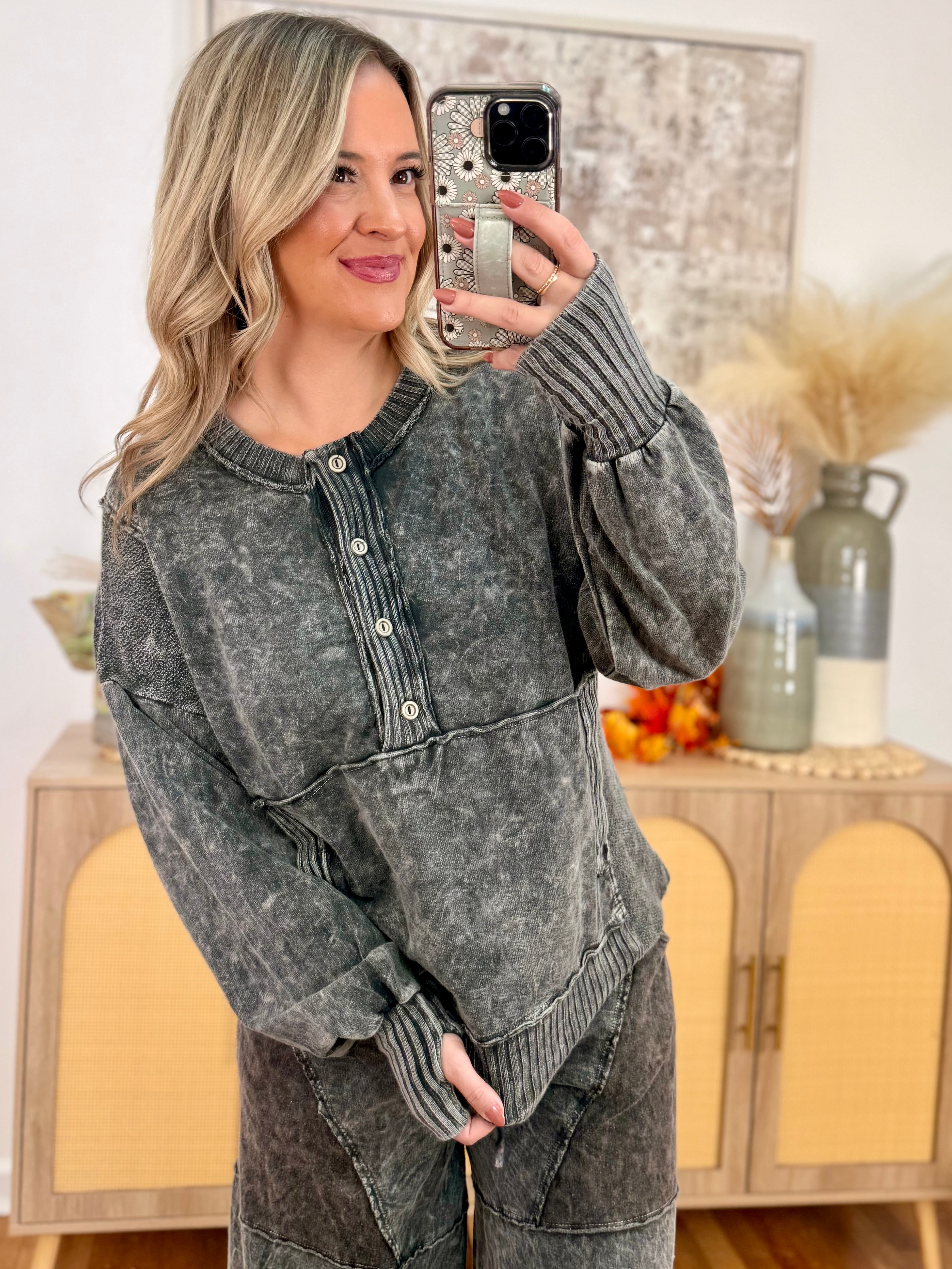 Natural Ease Pullover - Ash-110 Long Sleeve Top-J.Her-The Lovely Closet, Women's Fashion Boutique in Alexandria, KY