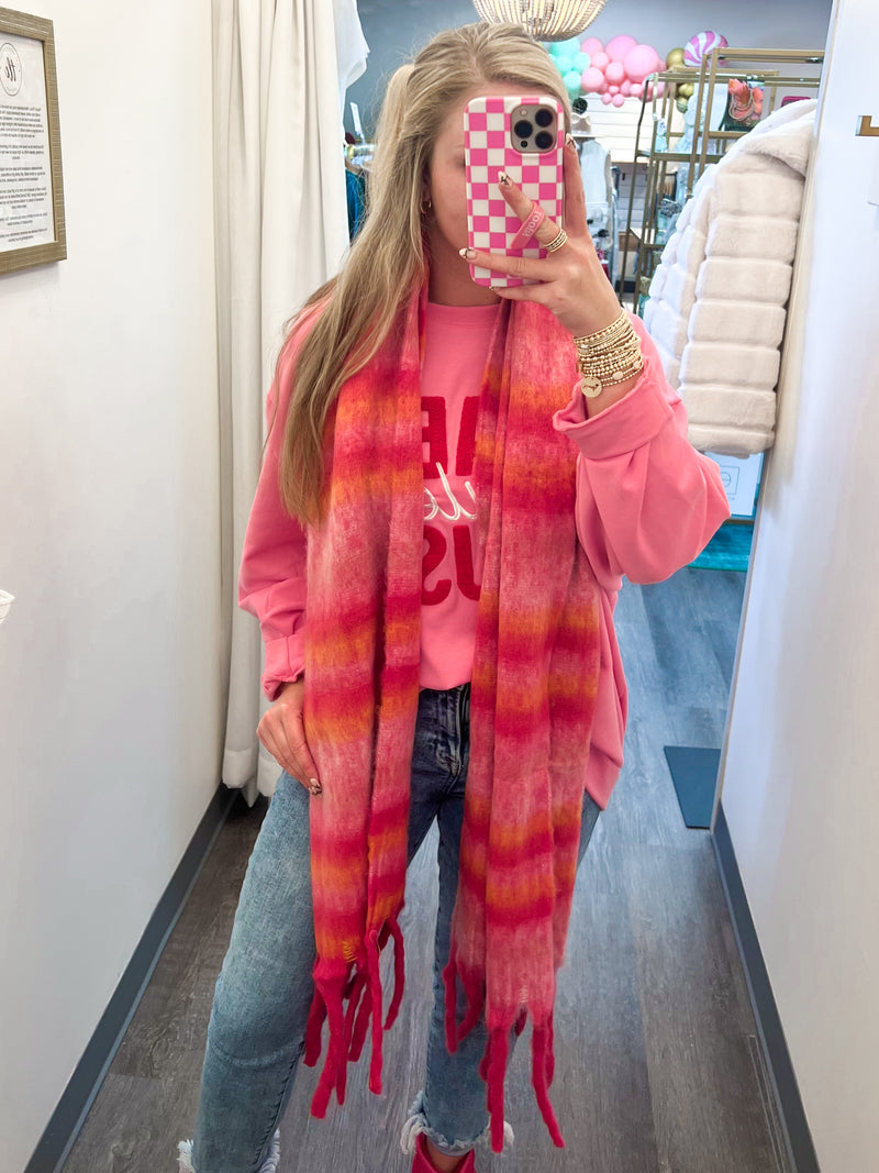Wrapped in Pink Scarf-The Lovely Closet-The Lovely Closet, Women's Fashion Boutique in Alexandria, KY