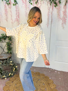 Lavender Ditsy Print Top-100 Short Sleeve Tops-easel-The Lovely Closet, Women's Fashion Boutique in Alexandria, KY