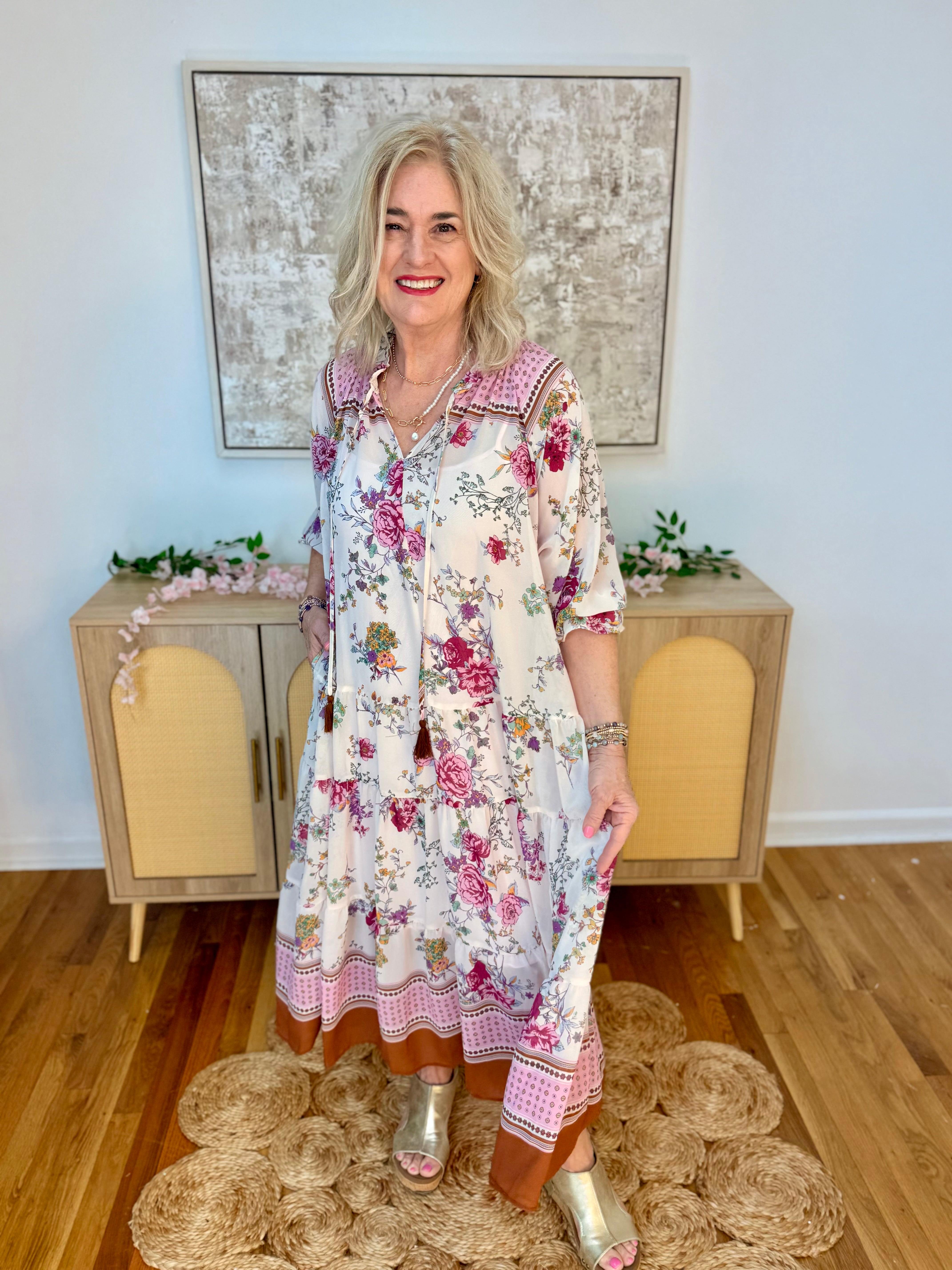 Garden Breeze Midi Dress-180 Dresses-easel-The Lovely Closet, Women's Fashion Boutique in Alexandria, KY