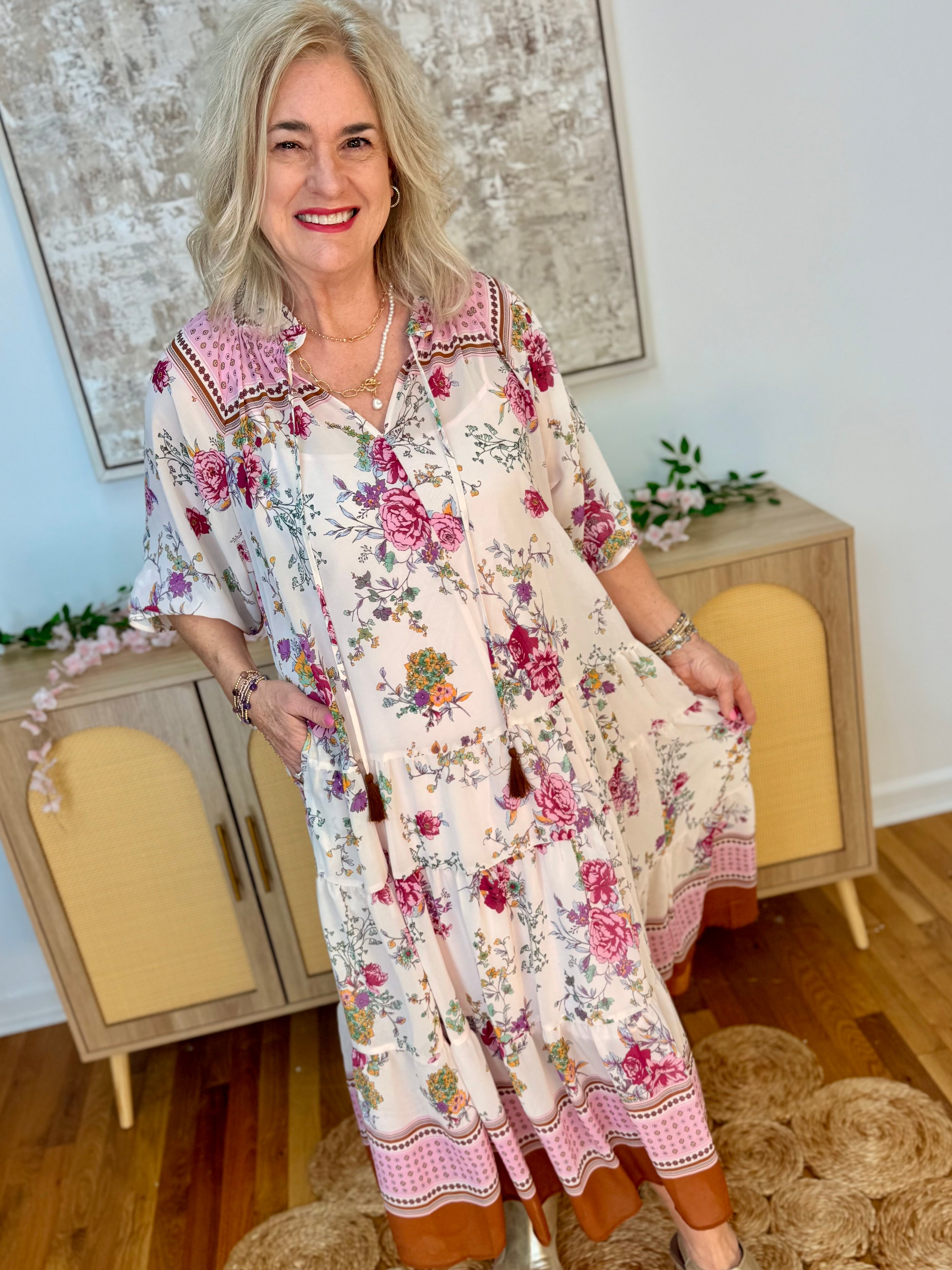 Garden Breeze Midi Dress-180 Dresses-easel-The Lovely Closet, Women's Fashion Boutique in Alexandria, KY