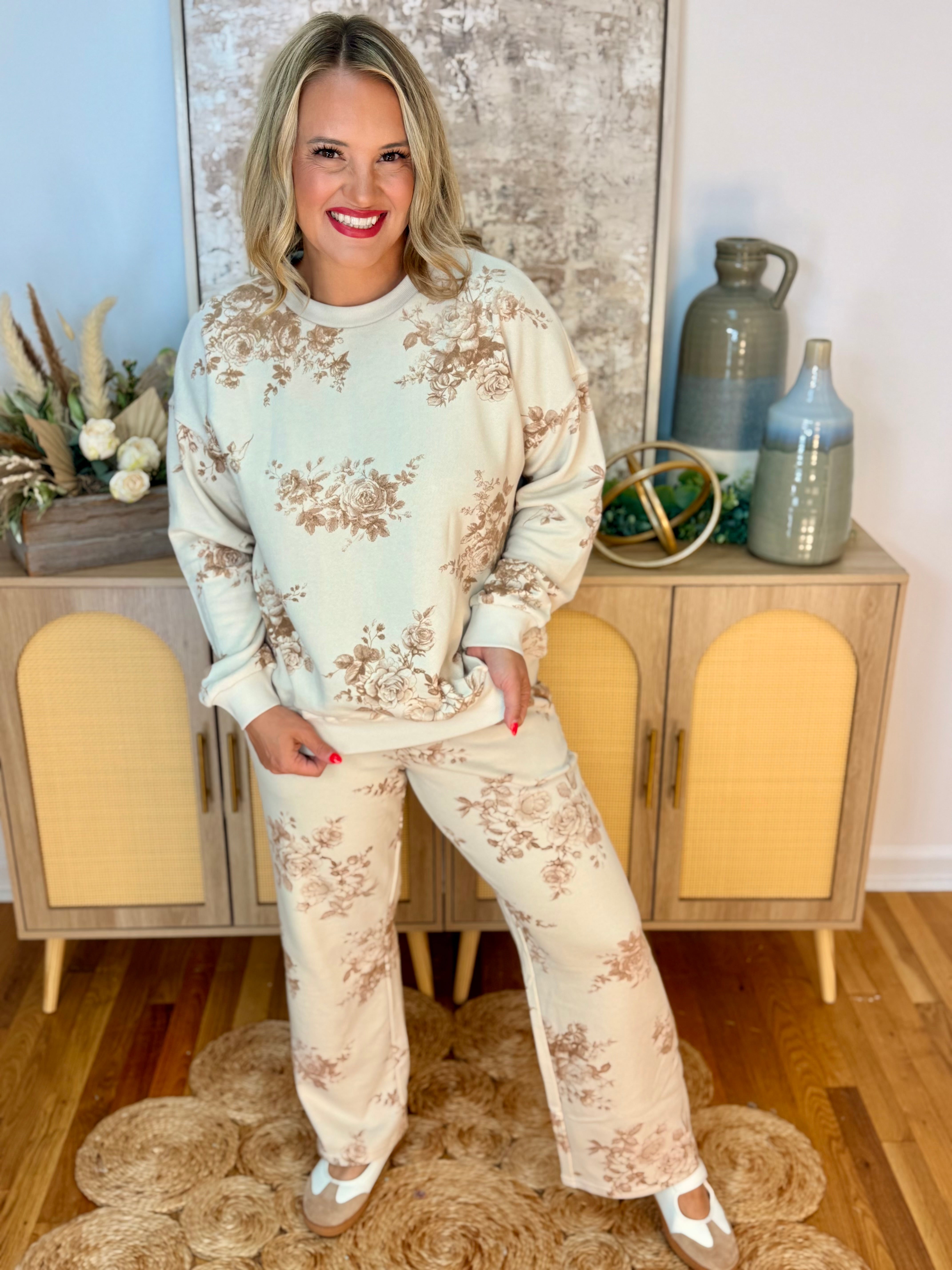 Falling for Floral Wide Leg Pants-190 Rompers/Jumpsuits/Sets-Blu Pepper-The Lovely Closet, Women's Fashion Boutique in Alexandria, KY
