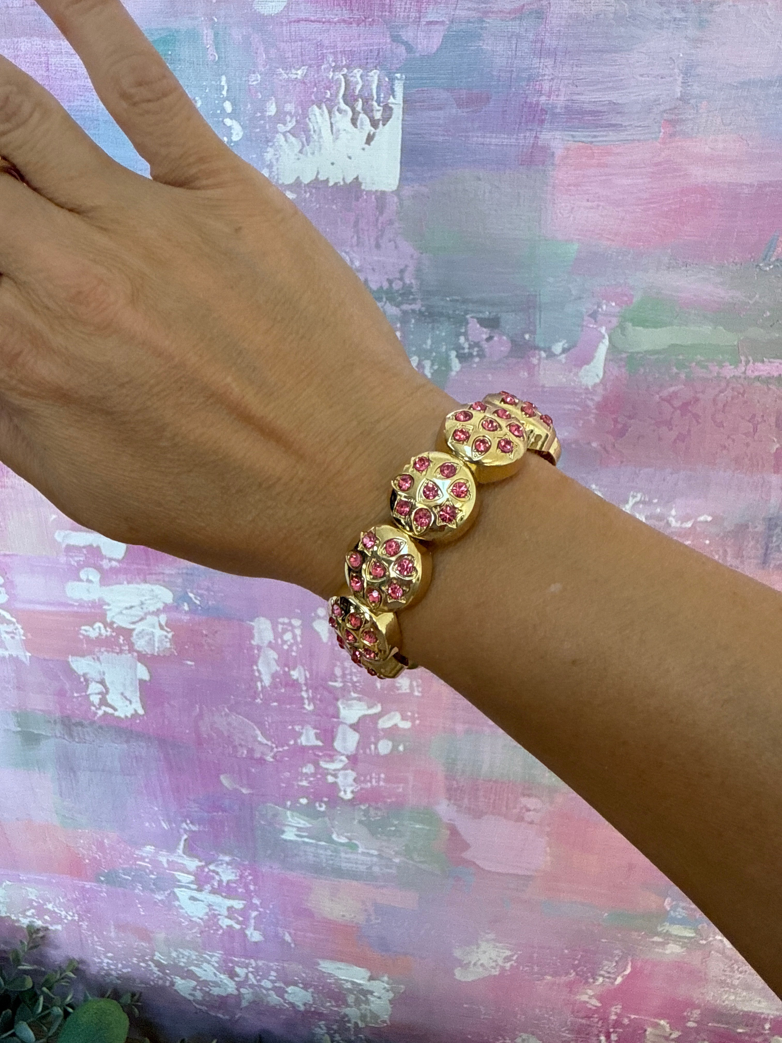 Treasure Jewels Sparkly Disco Pink Bracelet - Single-280 Accessories-Treasure Jewels Inc.-The Lovely Closet, Women's Fashion Boutique in Alexandria, KY