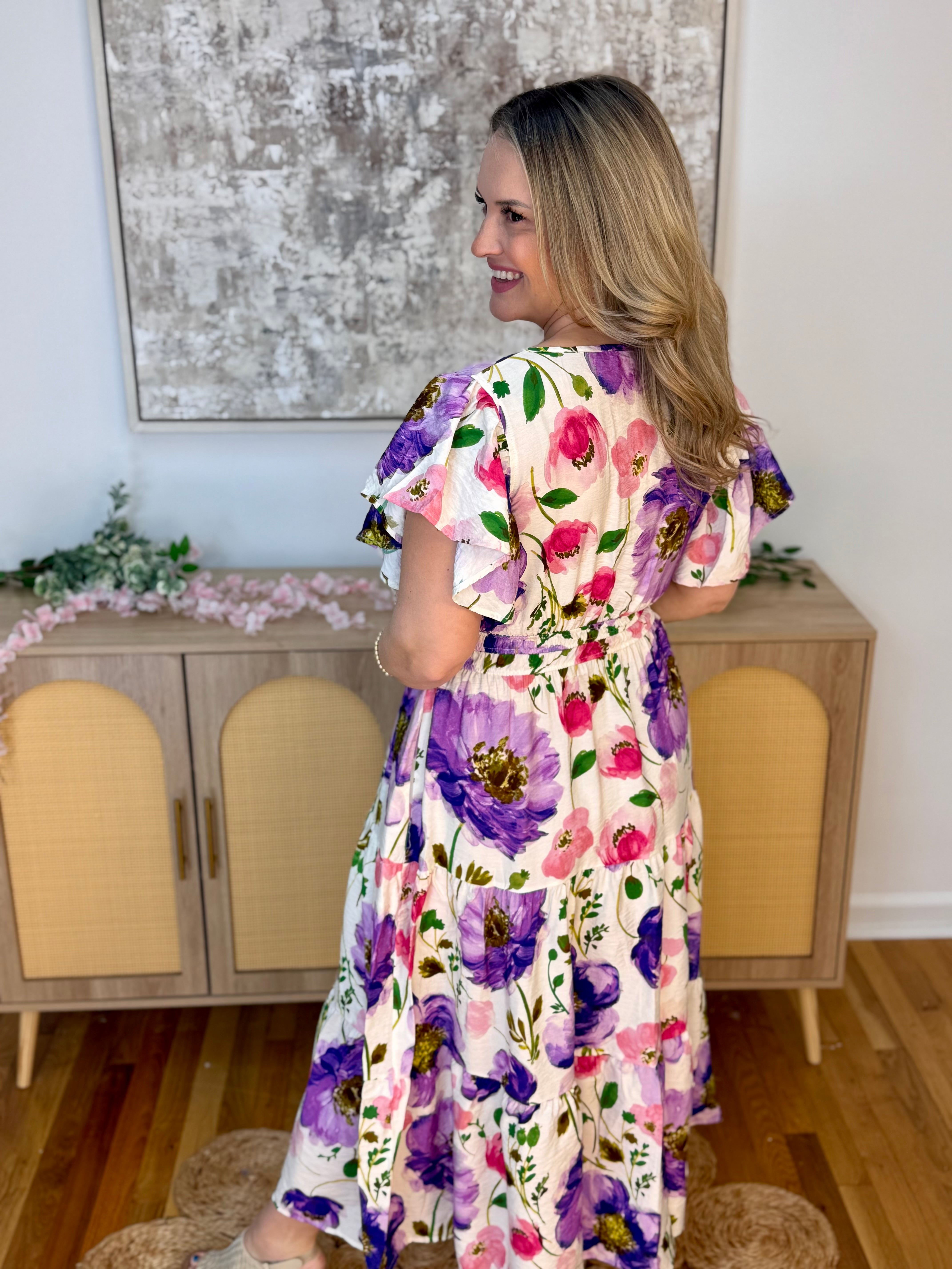 Sweet Violet Midi Dress-180 Dresses-Oddi-The Lovely Closet, Women's Fashion Boutique in Alexandria, KY