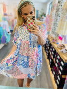 Modern Mix Dress-180 Dresses-Sage + Fig-The Lovely Closet, Women's Fashion Boutique in Alexandria, KY