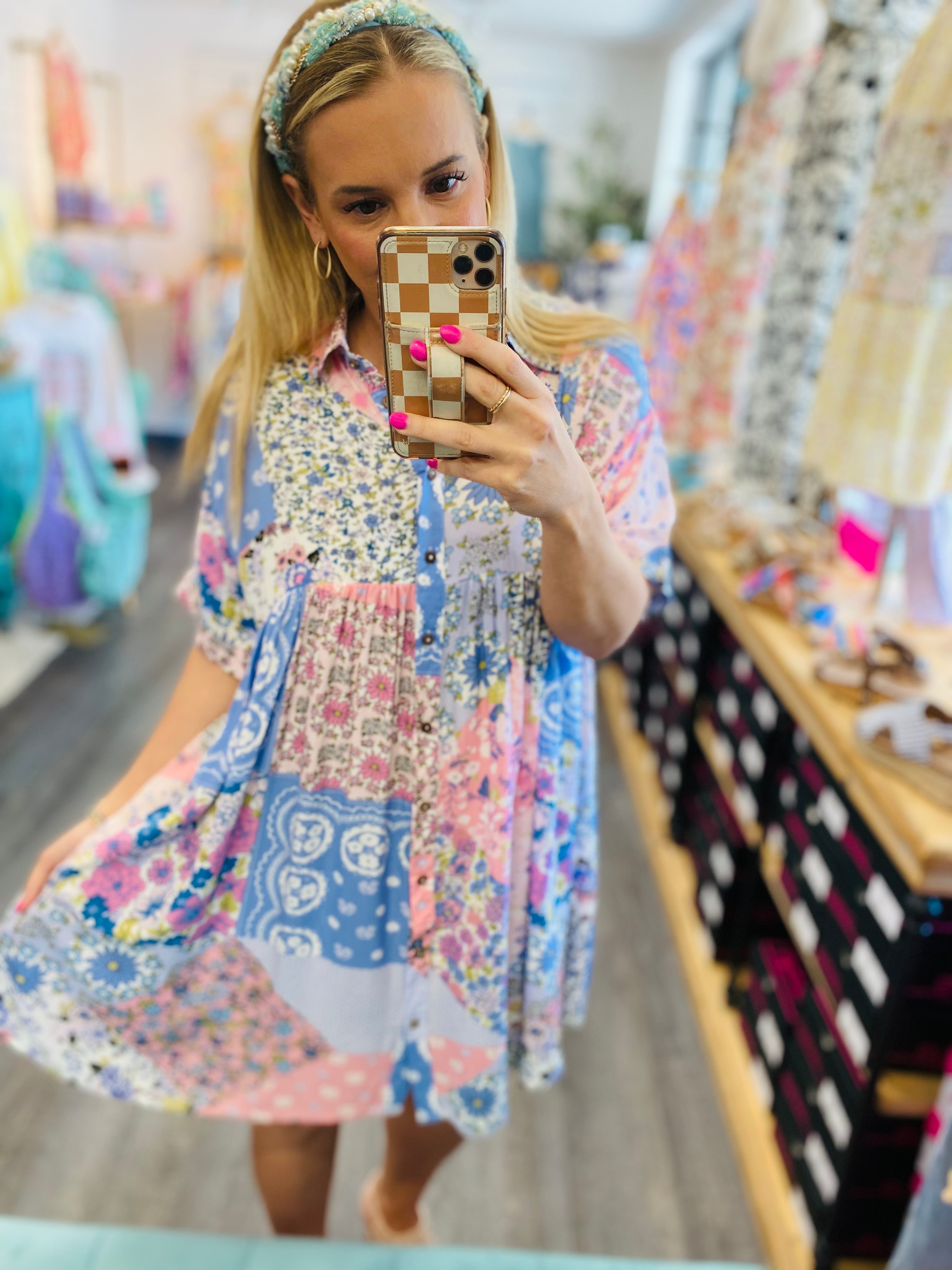 Modern Mix Dress-180 Dresses-Sage + Fig-The Lovely Closet, Women's Fashion Boutique in Alexandria, KY