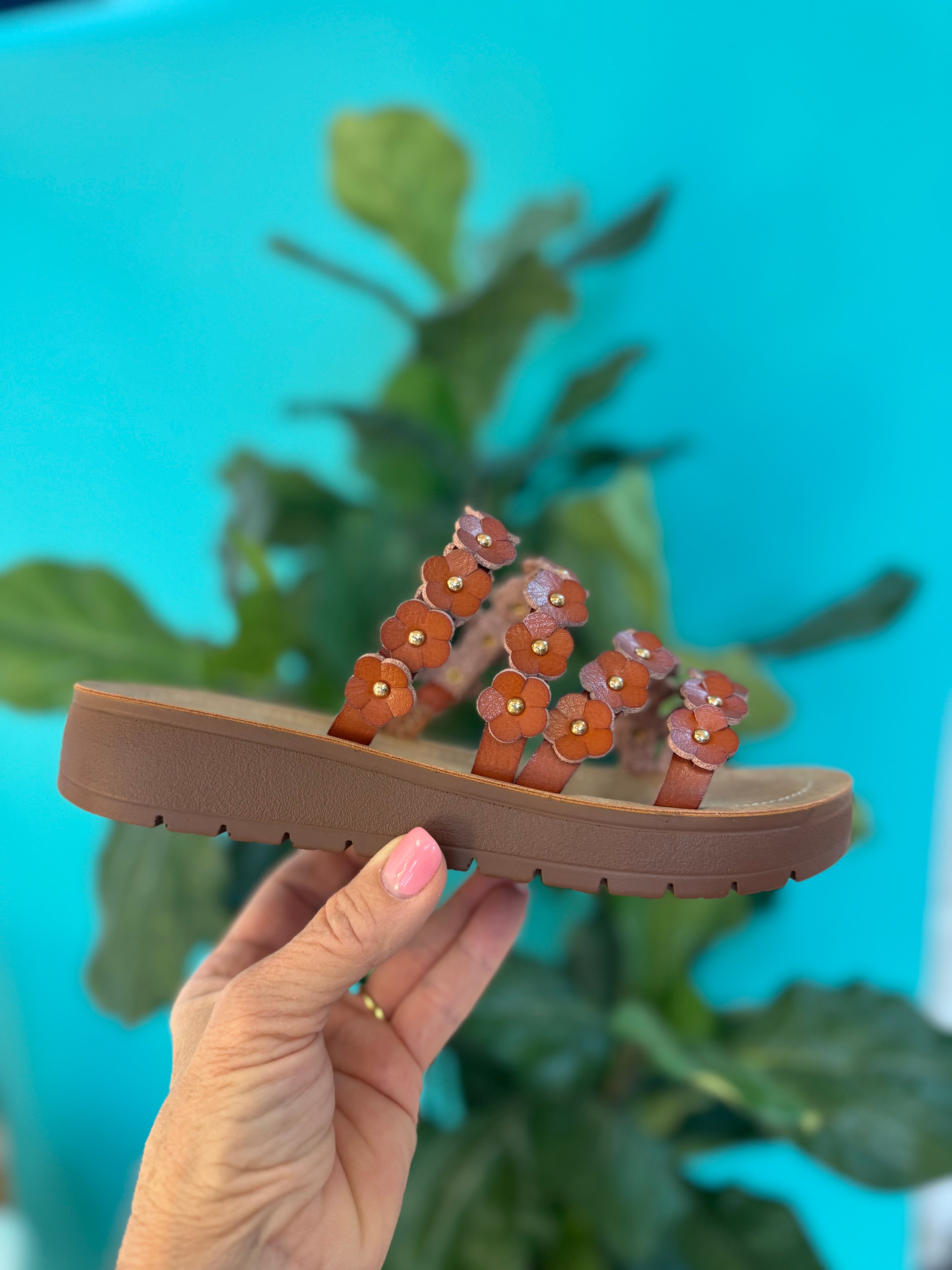 Corkys Garden Party Sandal - Cognac-270 Shoes-Corkys-The Lovely Closet, Women's Fashion Boutique in Alexandria, KY