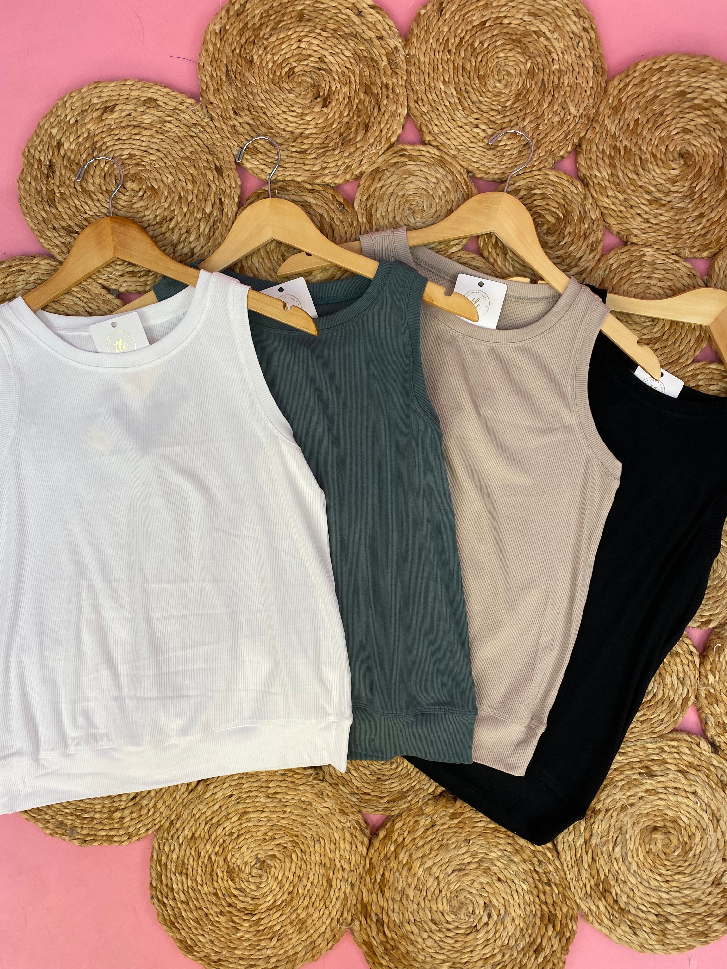Elevated Ribbed Tank Top-120 Sleeveless Tops-Yelete-The Lovely Closet, Women's Fashion Boutique in Alexandria, KY