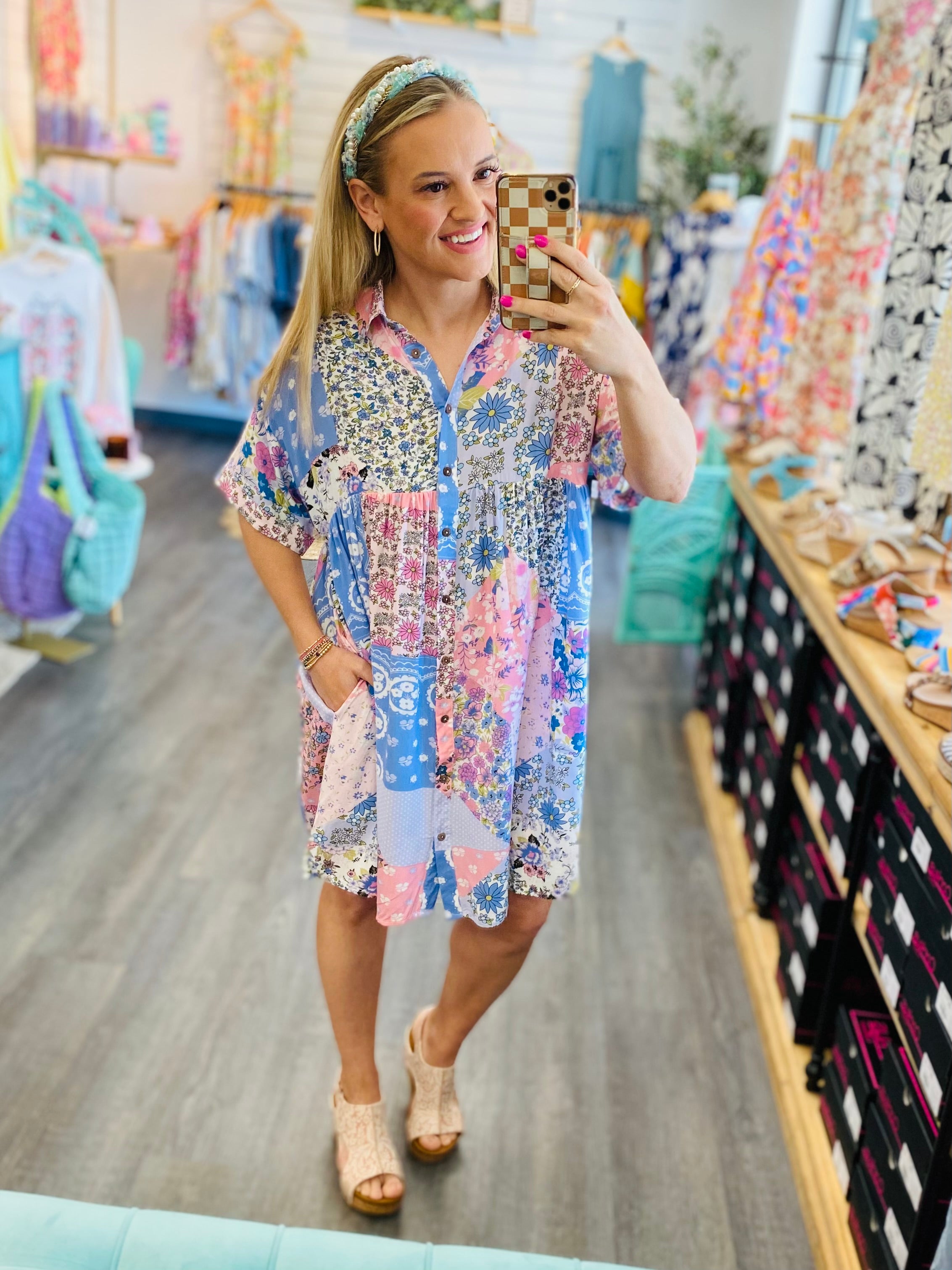 Modern Mix Dress-180 Dresses-Sage + Fig-The Lovely Closet, Women's Fashion Boutique in Alexandria, KY