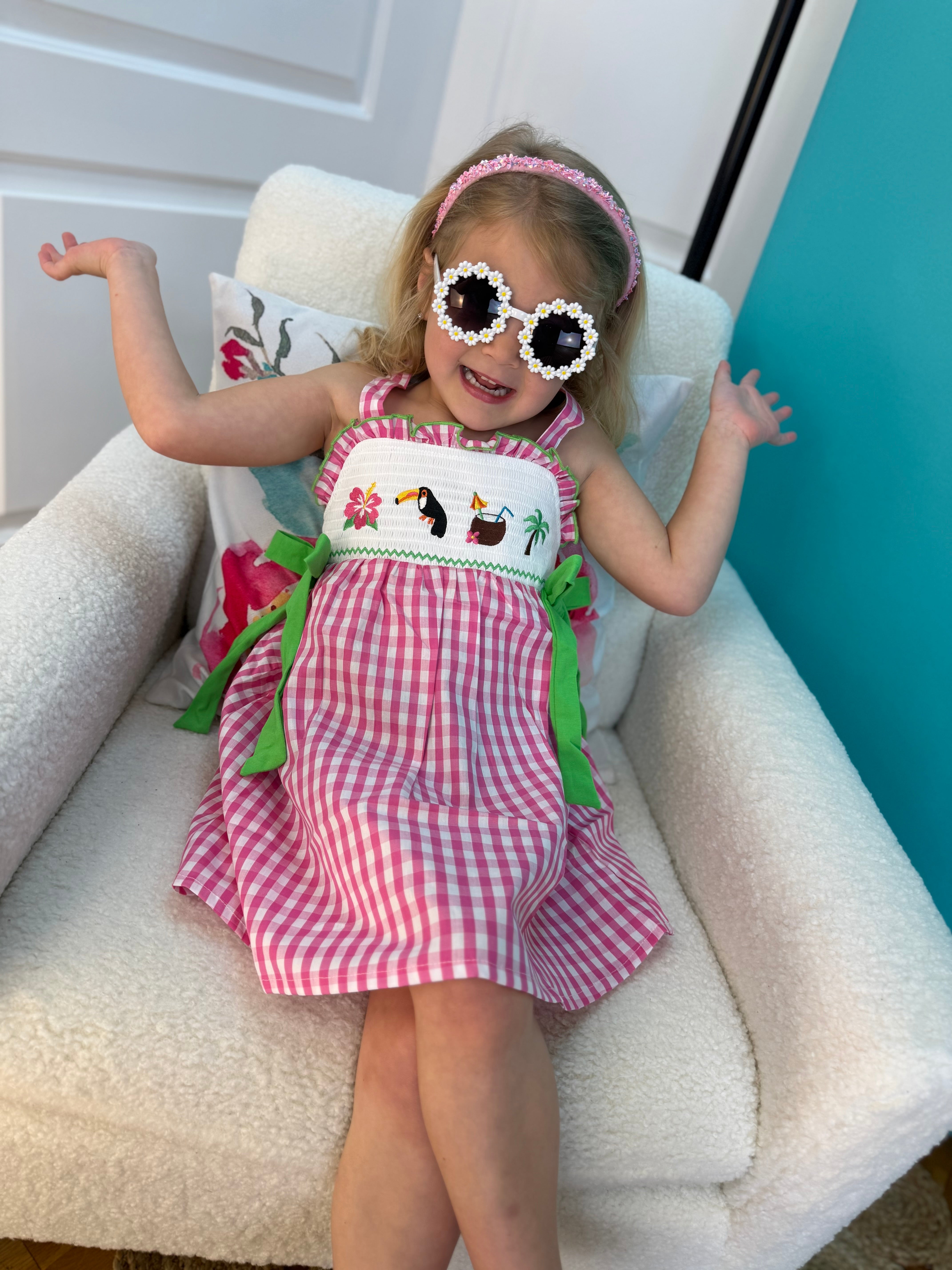 Summer Tropical Embroidered Girls' Dress-360 Carolines Closet-Rylee Faith Designs-The Lovely Closet, Women's Fashion Boutique in Alexandria, KY