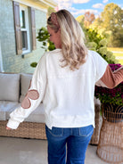 Ribbed Patchwork Flower Top-110 Long Sleeve Top-bibi-The Lovely Closet, Women's Fashion Boutique in Alexandria, KY