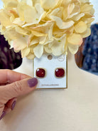 Cranberry Kiss Faceted Stud Earring-The Lovely Closet-The Lovely Closet, Women's Fashion Boutique in Alexandria, KY