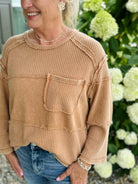 Thinking About Fall Top - Toasted Coconut-110 Long Sleeve Top-The Lovely Closet-The Lovely Closet, Women's Fashion Boutique in Alexandria, KY